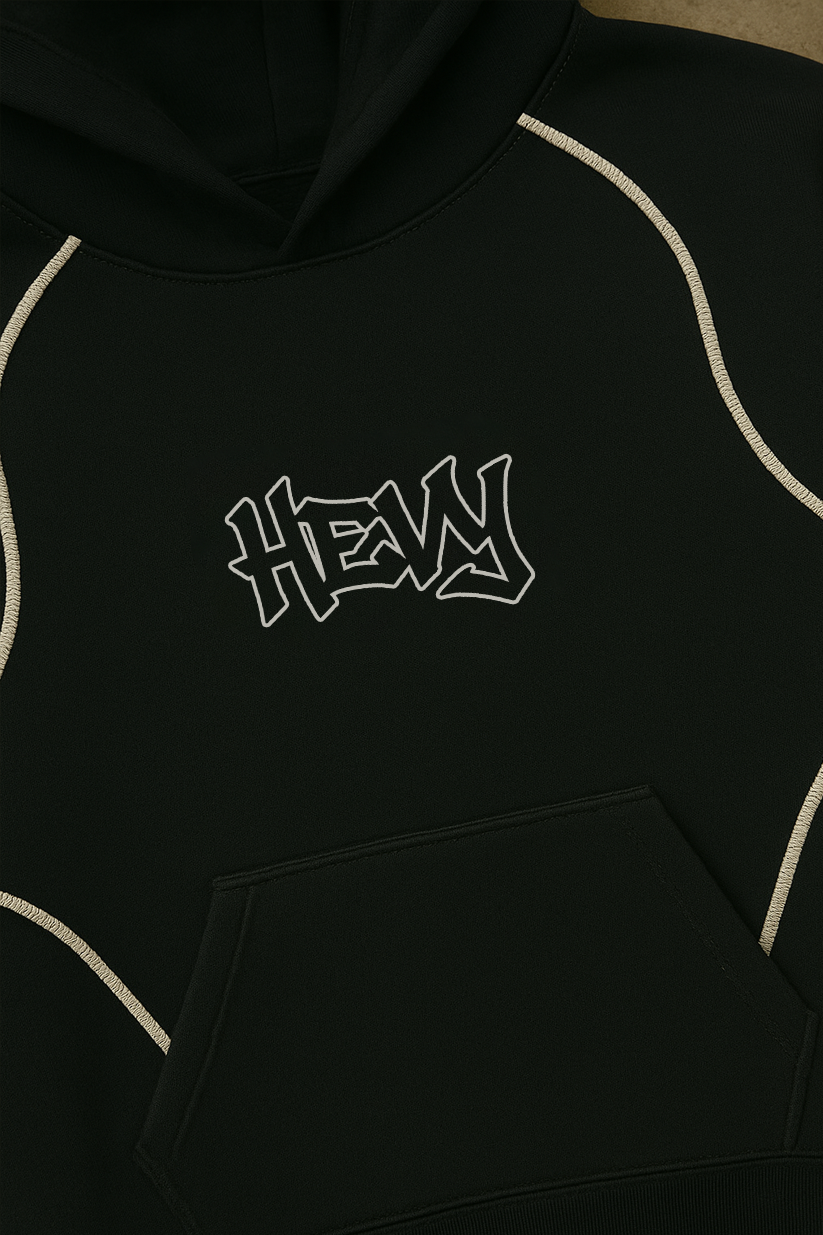 STITCHED HOODEH [BLACK]