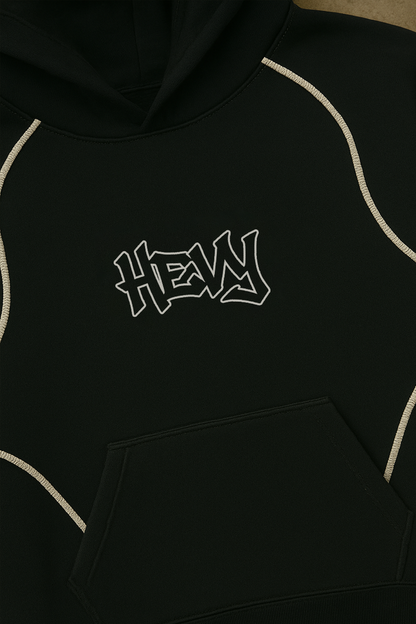 STITCHED HOODEH [BLACK]